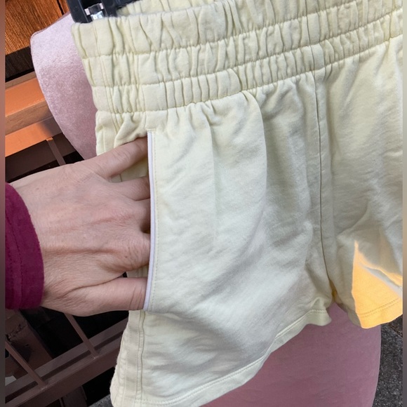 Addidas pastel yellow lightweight denim style short shorts, Small - Picture 3 of 11